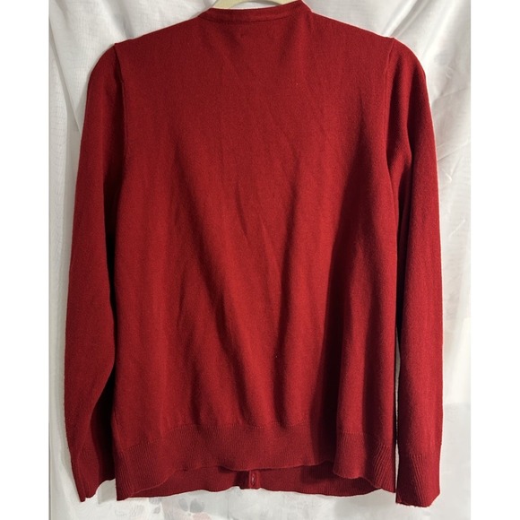Y2K Women's Croft & Barrow Argyle Cardigan PXL Button Up Preppy Lightweight Red - Picture 2 of 4
